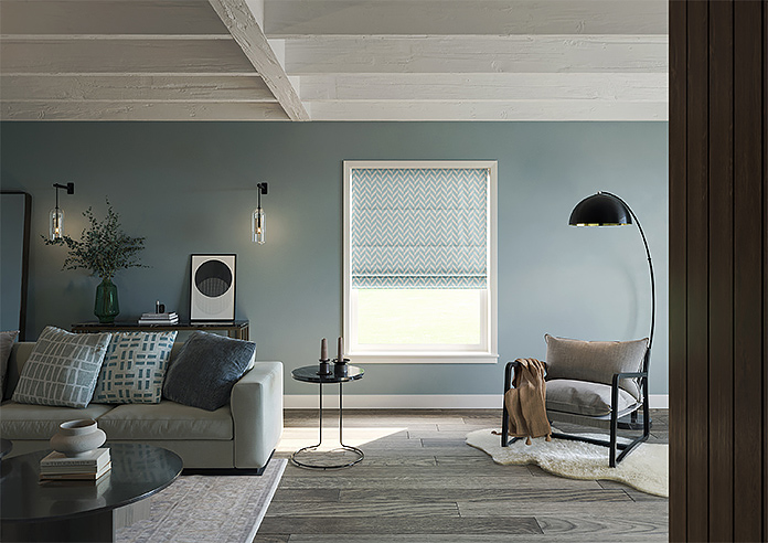 Chevron Stripe, Duckegg - Twist&Fit Roman Blind - Image 8